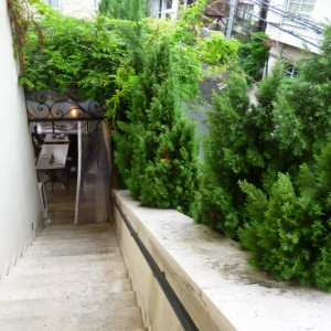 2階チャペルから1階へ降りる階段。脇にも緑が綺麗|446503さんの表参道bamboo(バンブー)の写真(404601)