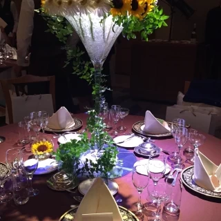 卓上装花と食器