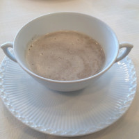 試食のボルチーニ茸のスープ
