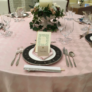 ピンクのテーブルコーディネート|461992さんのアールベルアンジェ秋田の写真(440848)