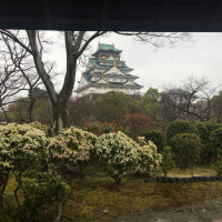 ゲストの待合室から眺められる大阪城