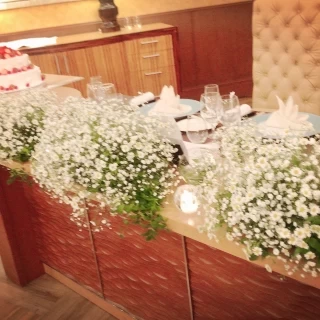高砂席のお花、シンプルで可愛い
