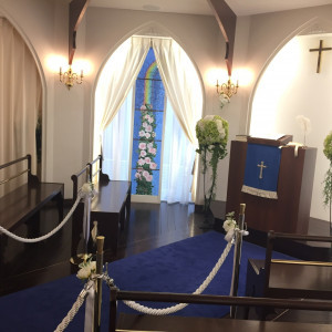 ブルーの素敵な室内チャペル|468965さんの原宿セント・ヴァレンタイン教会の写真(456233)