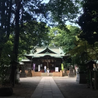 木に囲まれているが、明るさもある社殿