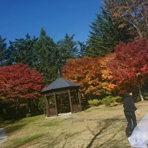 天気が良かったので外で乾杯を行いました|471081さんのホテルハーヴェスト旧軽井沢の写真(567202)