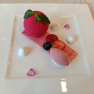 洋食試食用ハーフコースの中で出されたケーキ|472327さんの明治神宮・明治記念館の写真(2432584)