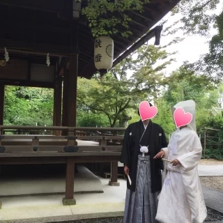 白無垢の映える緑が素敵