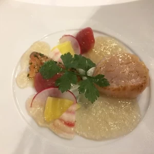 ホタテのソテーとトマトジュレ|474208さんのヴィヴァン・ヴェール(vivantvert)（営業終了）の写真(475988)