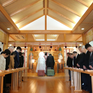 賀寿殿での神前式
