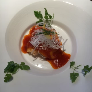 試食のエビチリ