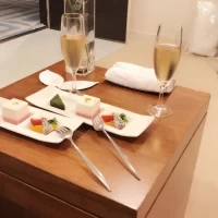 当日の控え室朝にて乾杯酒！！