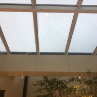 チャペルガーデンの天井。雨が降っても大丈夫です。この日も雨。