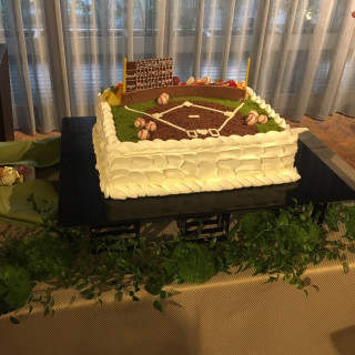 野球形のケーキで良かったてす。