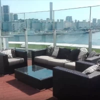 披露宴会場についているテラスからの景色