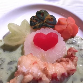 松竹梅になってる上にこのハートが可愛い！