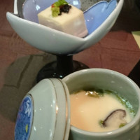 落花生豆腐 枸杞の実 セルフィーユと茶碗蒸し。本当美味しい！