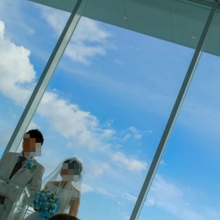 雲がちょうどきれてきれいな青空でした。