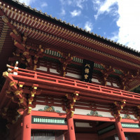 伝統ある鶴岡八幡宮です。晴天で観光客もたくさんいました。
