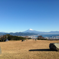 庭園から見える富士山