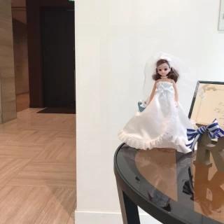 祝電のりかちゃんを廊下に飾ってくれていました