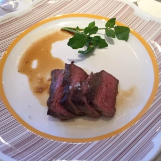 フランベのお肉