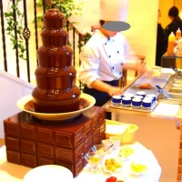 チョコフォンデュとアイスクリームコーナー