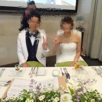 高砂の様子。ゲストテーブルと距離が近いです。