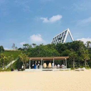 海からの挙式の写真
