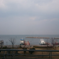 待合ラウンジから見える琵琶湖