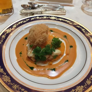 和洋折衷料理の2パターンお魚料理です。15000円コース。