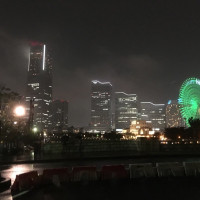 敷地内から見た夜の横浜