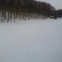 湖は冬は雪で覆われる