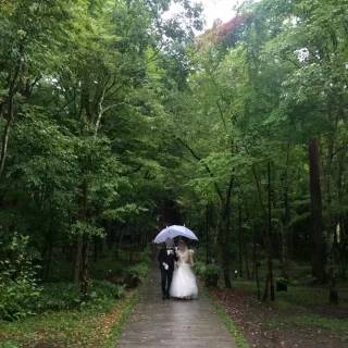 高原教会から撮影スペースまでの道です。