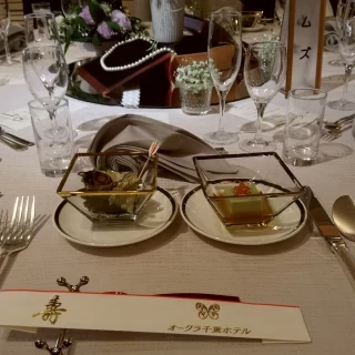 サザエとよもぎ豆腐