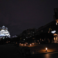 大阪城と会場の夜景