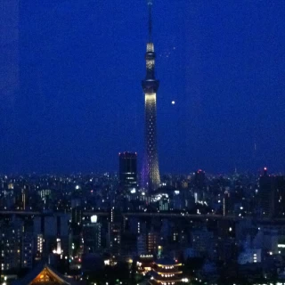 披露宴会場から見える景色。夜。