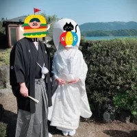 和装も海に映えます。