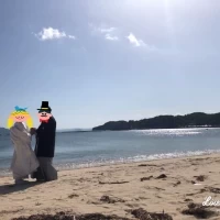 浜辺で写真撮影が出来ました。