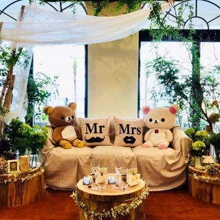 当日の新郎新婦席です。