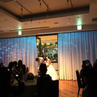 プロジェクションマッピング後に入場したので、会場も盛り上がり