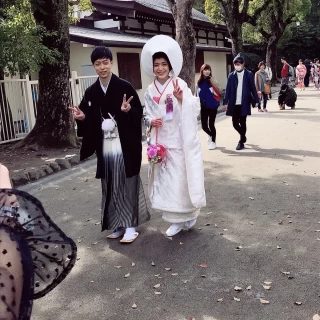 控え室に行くまでに友達が撮ってくれたもの