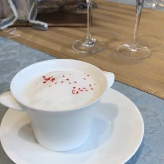 試食のパンプキンスープです。