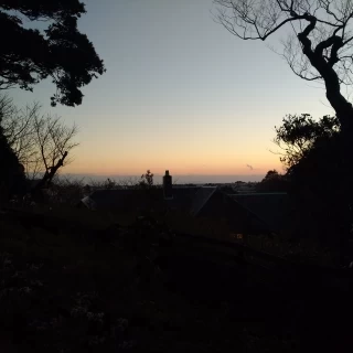 挙式会場の高台から見る夕焼け