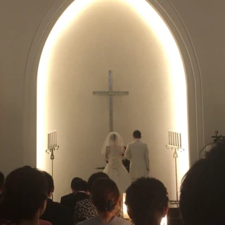 チャペルは階段あり！
