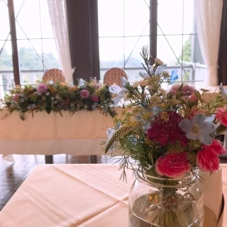 花の種類豊富！秋の草原をイメージしてもらいました。