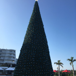 季節限定でチャペル前にクリスマスツリーがありました|498731さんの沖縄かりゆしビーチリゾート・オーシャンスパ(旧かりゆしビーチリゾート恩納)の写真(686600)