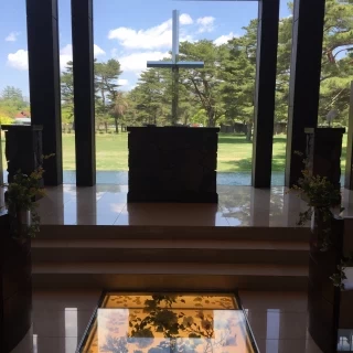 チャペルから緑が見えます。