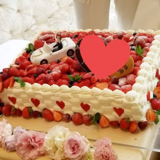 ケーキトッパーは自分で準備しました。付き合った日から結婚式ま