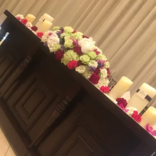 当日の高砂のお花です。ステキ。