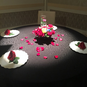 装花とテーブルコーディネート案|501265さんのホテルサンライフガーデンの写真(788494)